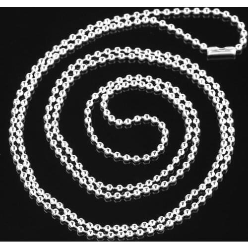 DoreenBeads Iron Based Alloy Ball Chains Necklace Silver Plated DIY Making Jewelry 80cm long, Chain Size: 2mm Dia., 12 PCs