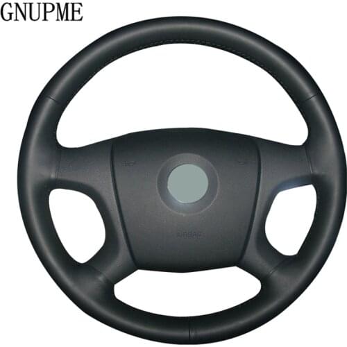 GNUPME DIY Artificial Leather Steering Wheel Cover Black Car Steering Wheel Cover for Old Skoda Octavia Skoda Fabia