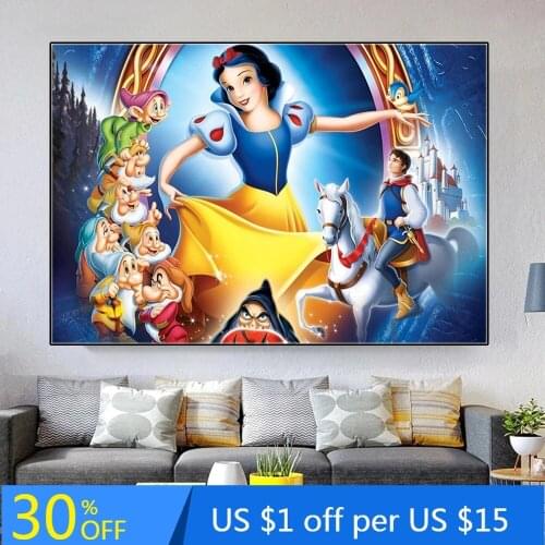 Disney Cartoon Snow White Cinderella Princess Anime Posters Prints Wall Pictures Art Canvas Painting for Hoom Decor Cuadros