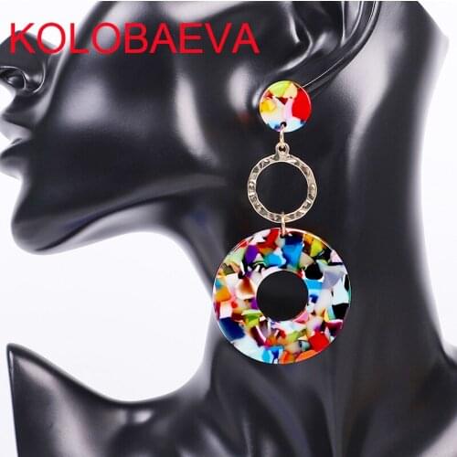 Long women earrings jewelry fashion geometric gold Acrylic drop korean punk bohemian statement vintage Designer earrings cc