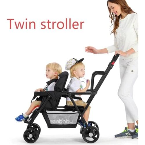 Twin Baby Stroller Travel System Second Child Double Stroller Child Trolley Pram Folding Light Can Sit Can Lying stroller Dolly