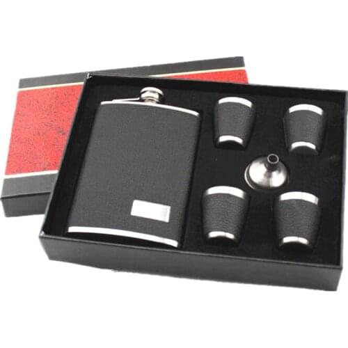 High Quality 9 oz Stainless Steel Hip Flask Set With 1 Funnel and 4 Cups Whiskey Wine Alcohol Flagon Bottle Drinkware For Gifts