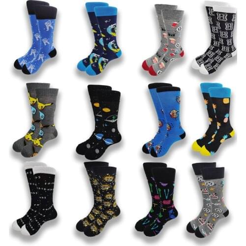 High Quality Cotton Socks food Pattern Long Tube fruit avocado banana burger fries beer biscuit Pineapple Dress Socks