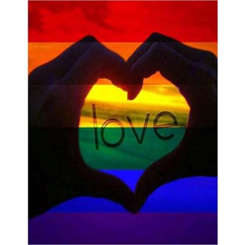 Full Square Drill Scenery Rainbow Love Diamond Painting 5D DIY Embroidery Picture Of Rhinestone Home Decoration Gift FC559