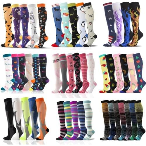Package Sale Compression Stockings Outdoor Sports Run Women Socks Relief Knee Pain Prevent Varicose Veins Compression Socks Men