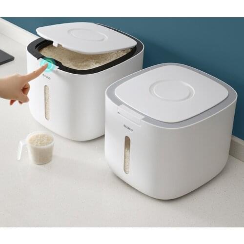 10KG Kitchen Collection Nano Bucket Insect-Proof Moisture-Proof Sealed Rice Cylinder Grain Dog Food Household Storage Rice Box