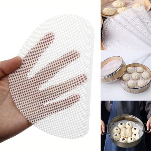 5/10/20 Pcs Non-Stick Steamer Mat Dim Sum Food Grade Silicone Kitchen Under Steamers Mat Cooking Eco-friendly Liners Mesh Mat