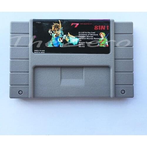 The Legend of 8 in 1 for 16 bit NTSC Console Game Cartridge A Link to the Past DX Quest Parallel Worlds Remod