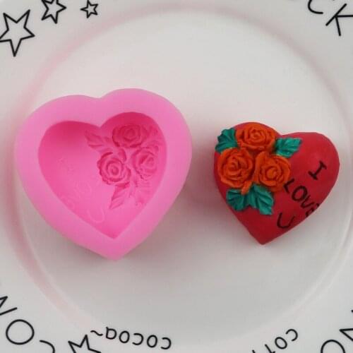Love Rose Lovely Silicone Mold Handmade Soap Mould Fondant Cake Mold XGY-265