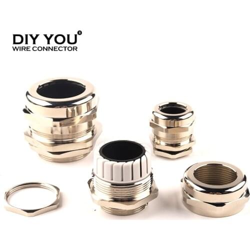 1 Pcs M type Metal Copper nickel plating IP68 Waterproof Cable Gland Connector M25/M32/M40/M50/M63 Cable Connector high quality