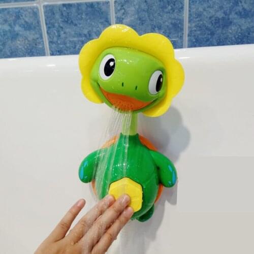 Cute Little Turtle Water Pump Hose Baby Bath Shower Head Spout Rinser Fun Kid Shower Toys Wimming Pool Bathing Tub Shower Faucet