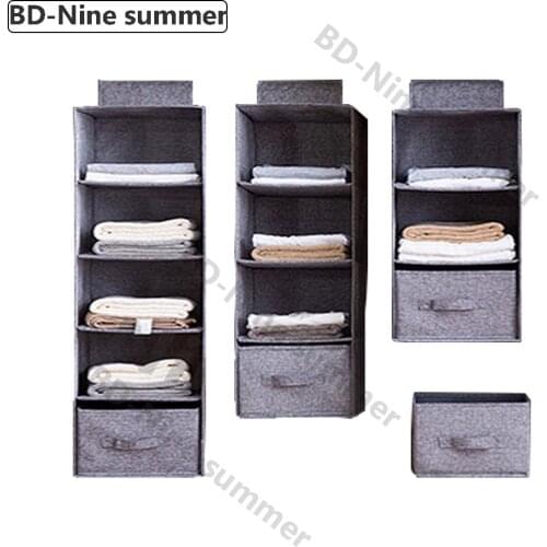 Home Clothes Storage Hanging Bag, Foldable Drawer Type Wardrobe Clothes Organizer, Wardrobe Divider Organizer With Storage Box
