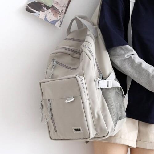 Tooling Large-capacity Backpack Men Women Solid Color Shoulder School Bags for Teenage Girls Korean Travel Backpacks Ladies New