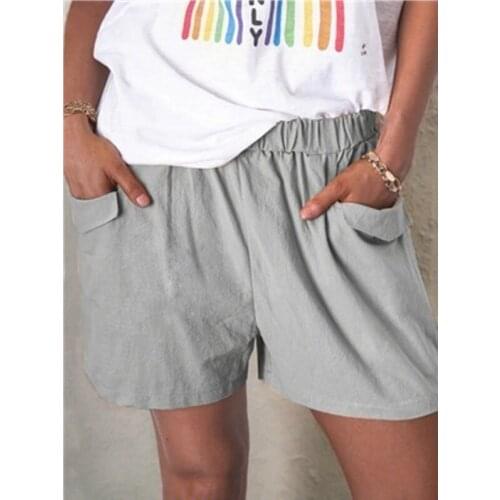 Hot sale Fashion Women Casual Women Pure Color Short Elastic Waist Basic Shorts Loose Short Daily Commute Wear Ladies Clothes