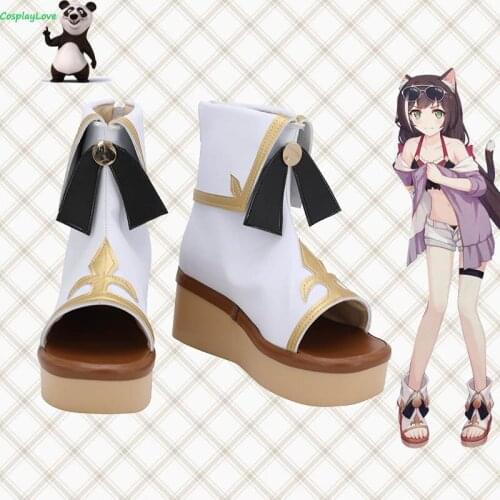 Princess Connect! Re: Dive Kyaru Kiruya Momochiru Swimsuit White Cosplay Shoes Long Boots Leather CosplayLove For Halloween