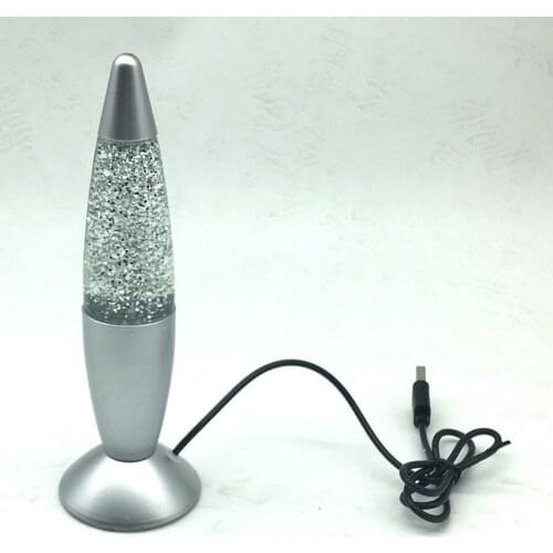LED 3D Rocket Lava Lamp USB Rechargeable Multi Color Changing Glitter Night Light Home Bedroom Party Night Light Creative Gift