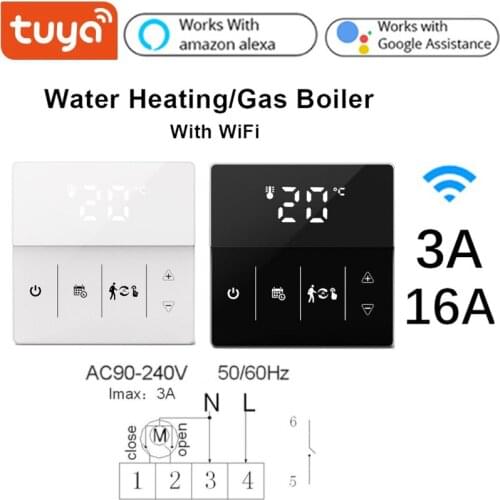 Tuya WiFi Smart Thermostat LCD Display Temperature Controller Mobile Phone APP Voice Electric Floor Heating Thermostat Remote