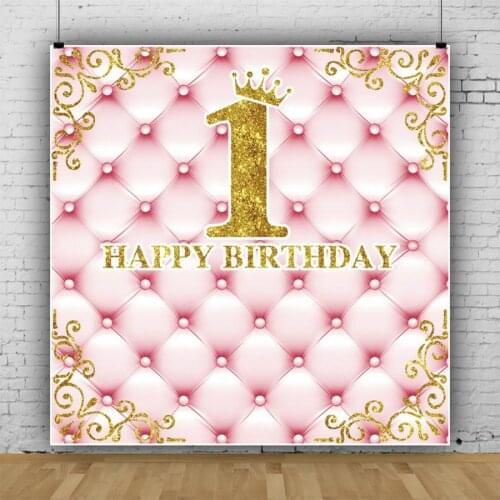 Golden Crown Romantic Pink Background Girl Birthday Party Decoration Photography Studio Photos Children Room Ornament Backdrop