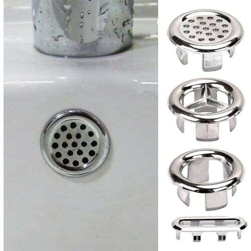 10Pcs Sink Round Ring Overflow Spare Cover ​Tidy Chrome Trim Bathroom Ceramic Basin Overflow Ring Bathroom Replace Accessories