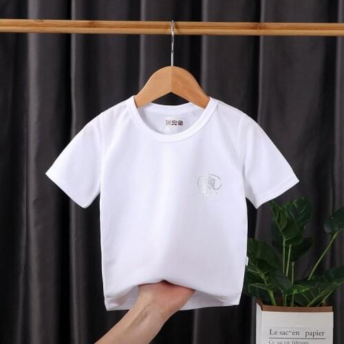 2021 Children Summer White Tees For Boys Girls Kids Short Sleeve Tops T-shirts Fashion Casual Solid Color Baby Clothes