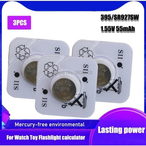 3pcs NEW FOR SEIZAIKEN 395 SR927SW 399 SR927W AG7 LR927 1.55V Watch Battery Silver Oxide Button Coin Cell MADE IN JAPAN