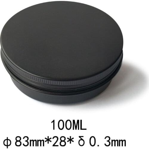 48pcs 100g 83*28mm Frosted Black Aluminum Jar, 100ml Lip Oil Cosmetic Eye Cream Bottle Refillable Batom Lotion Tin Container