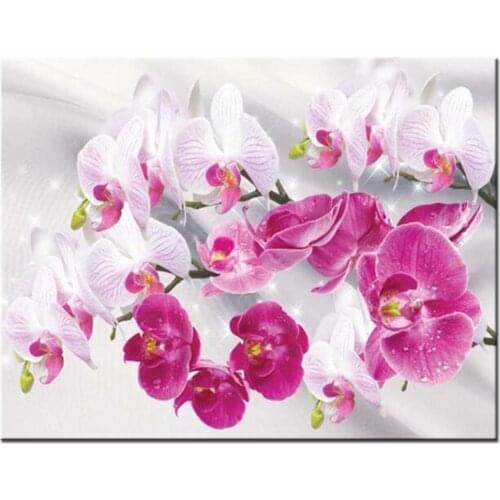 5d Diamond Painting Flowers Orchid Full Square Rhinestones Embroidery Mosaic 100% Round Picture Diamond Crafts 3d Home Art