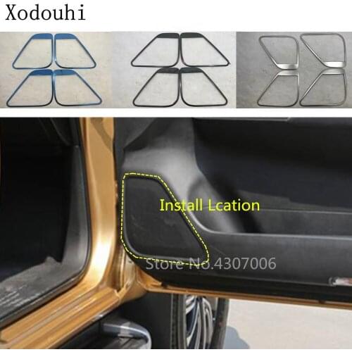 Car Stainless Steel Door Styling Inside Audio Speak Sound Cover Ring Circle Lamp Trim 2pcs For Nissan Terra 2018 2019 2020