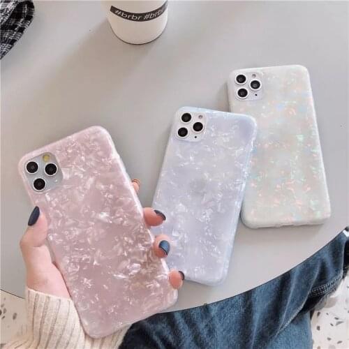 Glitter Phone Case For iPhone 12 11Pro 7 8 Plus Dream Shell Pattern Cases For iPhone XR XS Max 7 6 Plus Soft TPU Silicone Cover