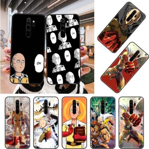 Phone Case For Xiaomi Redmi 8 8A 7A 7 K20 Note 9 9S Pro 4 5 Plus Black Cover Waterproof Fashion Coque 3D Cartoon One Punch Man