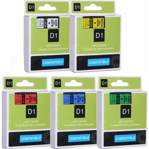 Cidy 5pcs/lot Dymo D1 Tape 9mm 40913/40916/40917/40918/40919 Laminated Label Ribbon For Dymo Printer