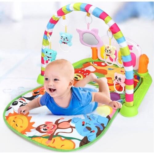 Baby Music Rack Play Mat Puzzle Carpet With Piano Keyboard Infant Fitness Gym Crawling Mats Soft Lighting Rattles Toys Gifts