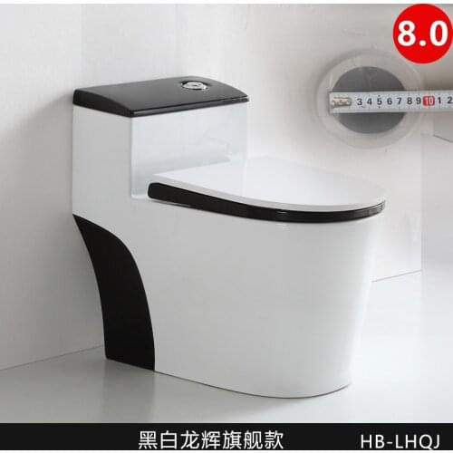 European style black common color ceramic toilet with large siphon hole