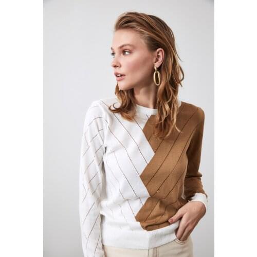 HAFMER Colorblock Knitwear Sweater. womens sweater. Casual wear. Pullovers Women Oversize Ulzzang BF