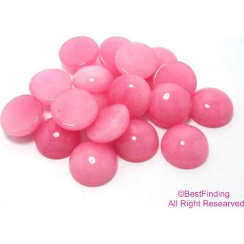 Pink stone cabochon Round flat back Natural stone 6mm 8mm 10mm 12mm
