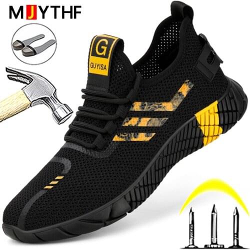 Dropshipping Safety Shoes Men Boots Steel Toe Indestructible Shoes Breathable Work Shoes Sneakers Men Work Boots Puncture-Proof