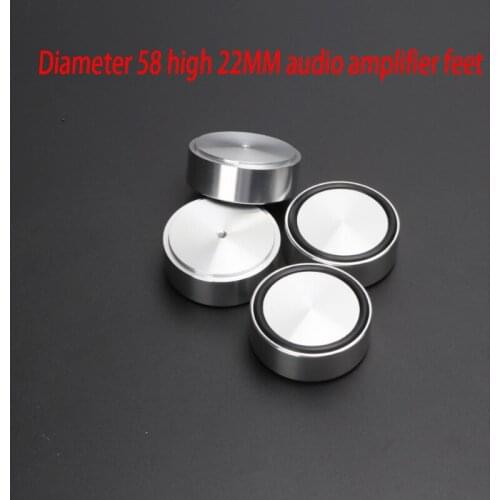 KYYSLB Diameter 58 High 22MM Amplifier Chassis Foot All Aluminum Alloy Solid Foot Button HIFI Audio Amplifier Case Feet Silver