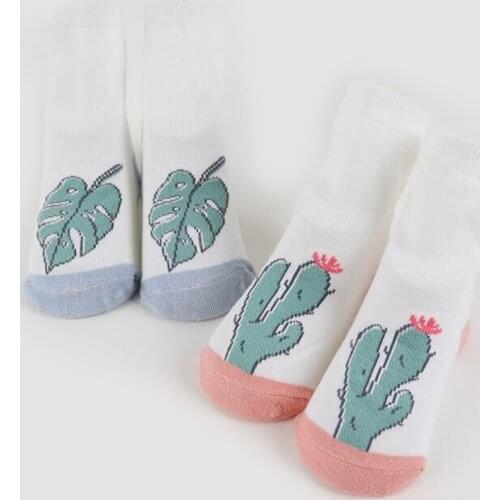 Summer Style cactus design Cotton Kid Socks Fashion Meias Infantil Anti Slip Solid Baby Boys girls Socks