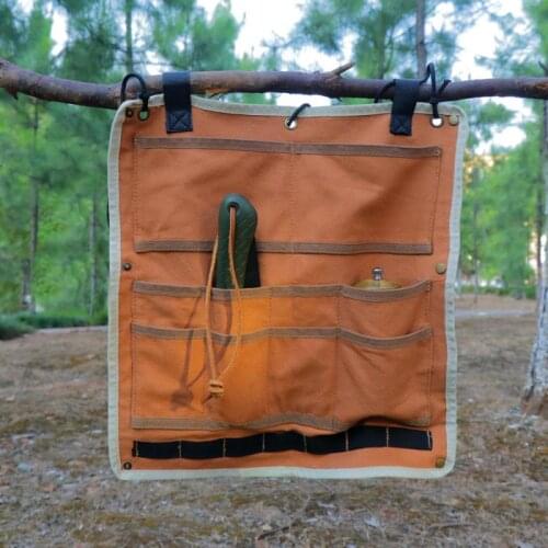 Multifunctional Waterproof Canvas Hanging Tent Canopy Hanging Bag Equipment Accessories Storage Bag Travel Camping Hanging Bag