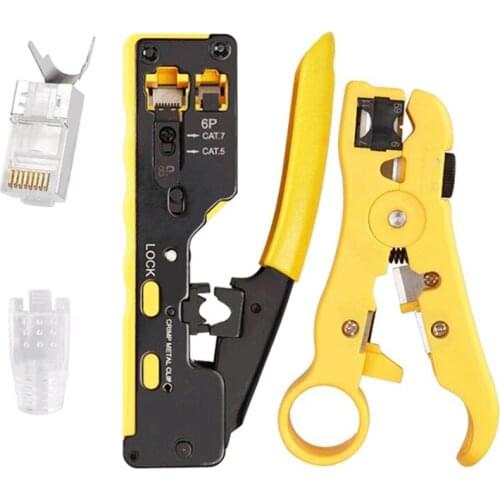 RJ45 Multi Function Crimper CAT5 CAT6 CAT7 CAT8 Ethernet Cable Stripper Clamp Tongs Crimper Crimping Tools Set