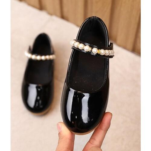 Fashion Beaded Kids Shoes Children Spring Dresses Leather Shoes Toddler Female 2021 For Little Girls 1 3 5 6 7 8 9 10 11 12 Year