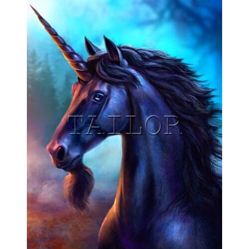 Mosaic cuadros full square 5d diamond painting kit set complet embroidery animal flame horse unicorn Cross stitch Dirll drawing