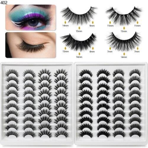 15-25mm Mink Eyelashes Mink Lashes Extended Beauty Makeup False Eyelashes Natural 40 Pairs of Handmade 3d Mink Hair Strip Lashes