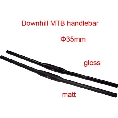 Newest Downhill bicycle 3K full carbon fibre handlebar carbon Down hill Mountain bike flat handlebars 35*740-800mm Free shipping