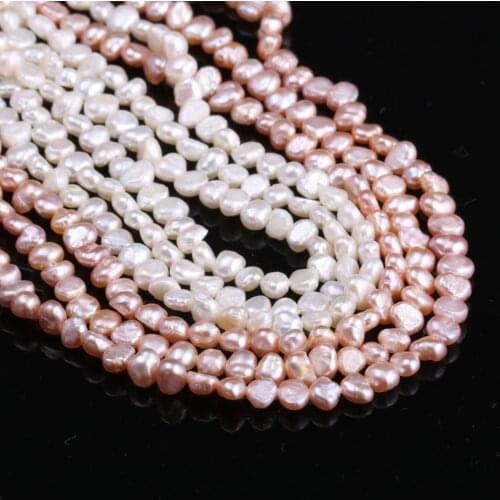 New natural freshwater pearl white and pink irregular pearl beads used for jewelry making DIY bracelet necklace size 3-4mm