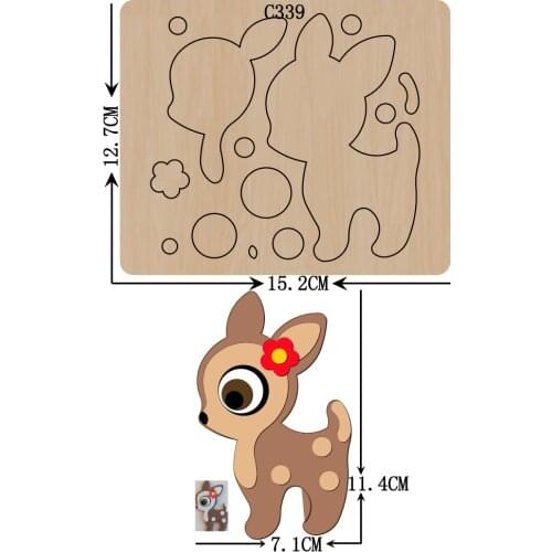 New Deer Wooden die Scrapbooking C-339 Cutting Dies Compatible with most die cutting machines