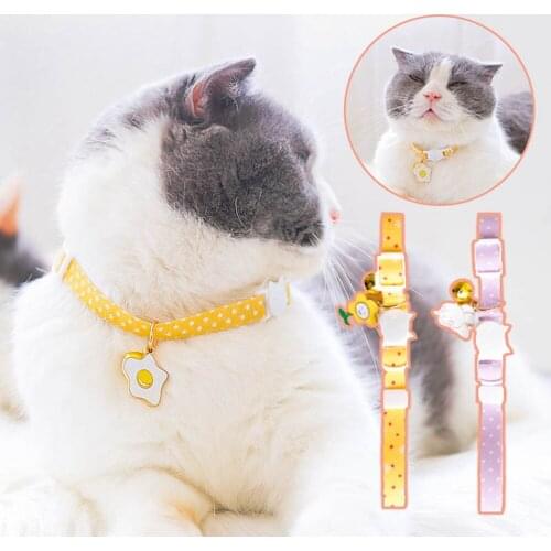Cat Collar Breakaway with Bell and Cute Flower Pendant Adjustable Safety Pink Kitten Collars Charm for Pet Puppies Spring Design