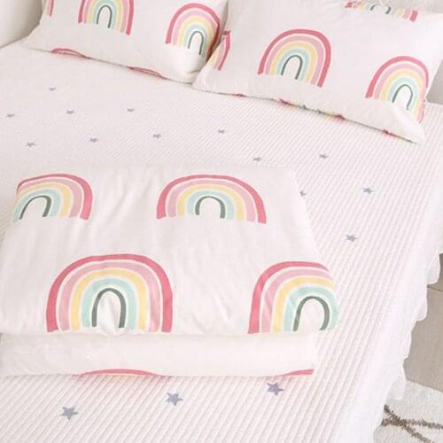 2pcs a set) 120x150cm quilt cover +30x50cm pillowcase cotton bedding set for baby crib sing bed