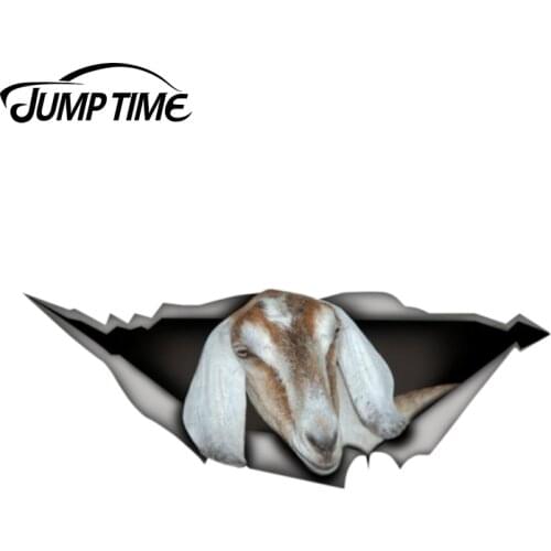 Jump Time 13cm x 4.8cm Nubian goat car decal Laptop Decal 3D Pet Graphic Vinyl Decal Car Window Bumper Car Stickers
