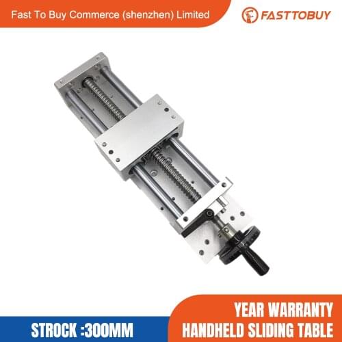 Manual Sliding Table C7 Ballscrew SFU1605 Effective Stroke 300mm Cross Slide Table Linear Guides CNC Machine